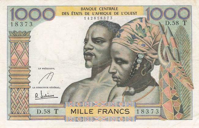 1000 Francs p.803Tf 1959